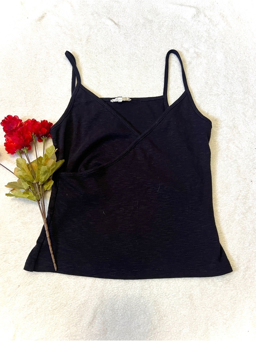 Madewell Classic Black Wrap Tank Top - Medium